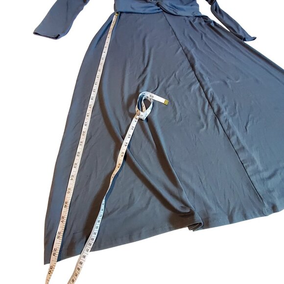 A New Day Womens Long Sleeve Blue Twist Front Dress  Size  Large - Picture 7 of 9